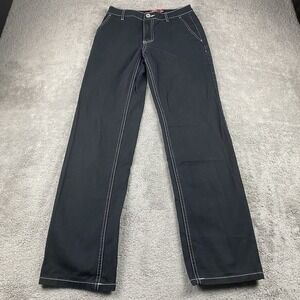 Dickies Carpenter Pants Womens Size 0/24 Black Grunge Skater Mid Rise